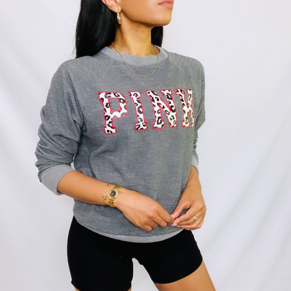 Victoria's Secret PINK | Grey Leopard Sweatshirt - Picture 9 of 11